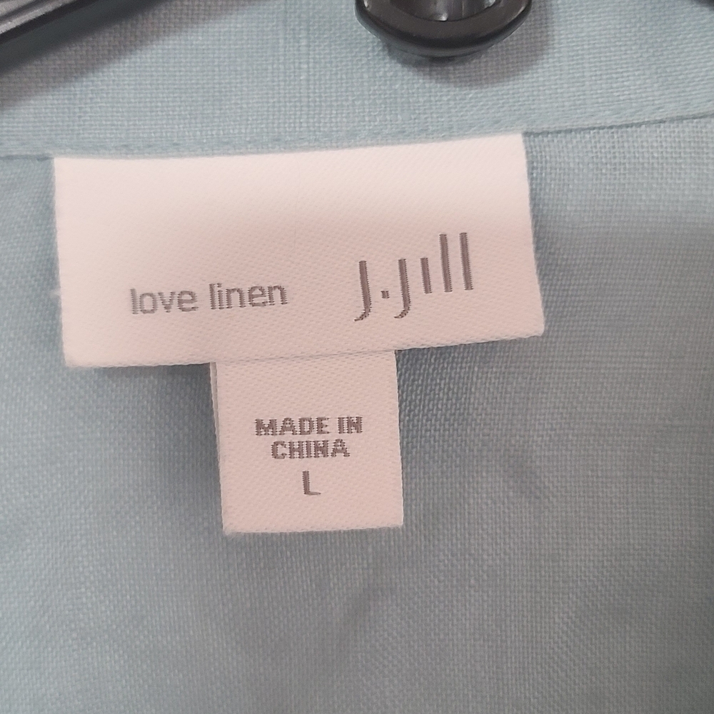 J. Jill Light Blue Linen Shirt - Picture 3 of 7